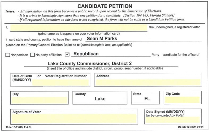 Candidate Petition Form