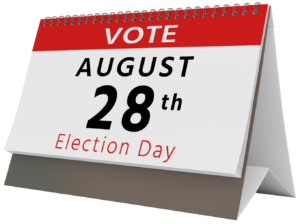 Election Day is August 28, 2018